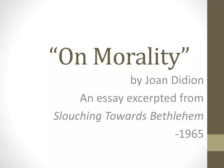 on morality