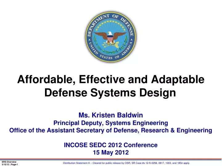 affordable effective and adaptable defense systems design