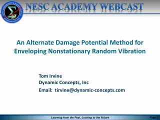 An Alternate Damage Potential Method for Enveloping Nonstationary Random Vibration