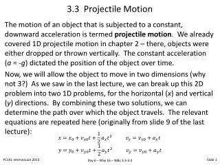 3.3 Projectile Motion