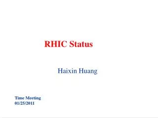 RHIC Status