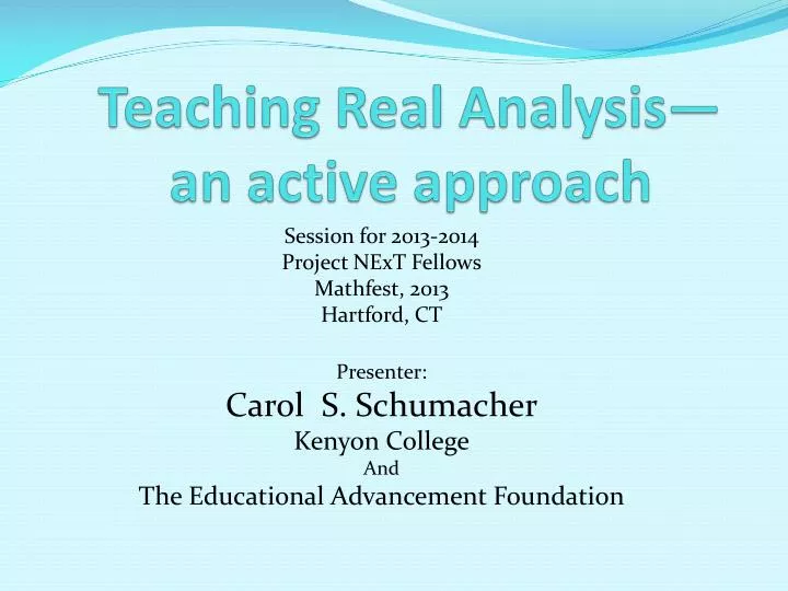 teaching real analysis an active approach