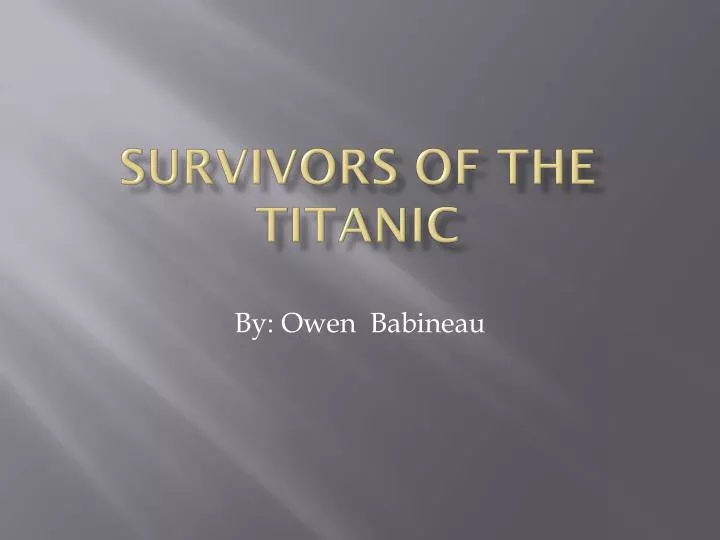 survivors of the titanic