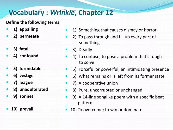 vocabulary wrinkle chapter 12