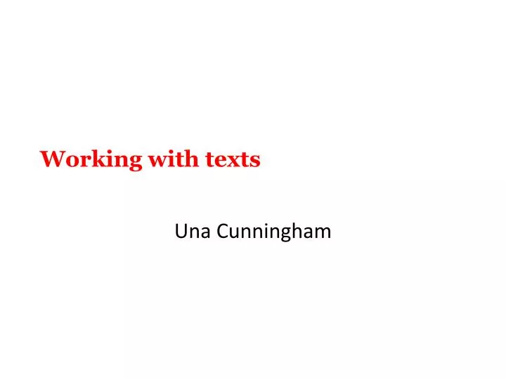 working with texts