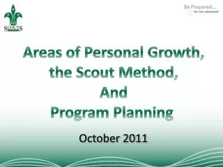 Areas of Personal Growth, the Scout Method, And Program Planning