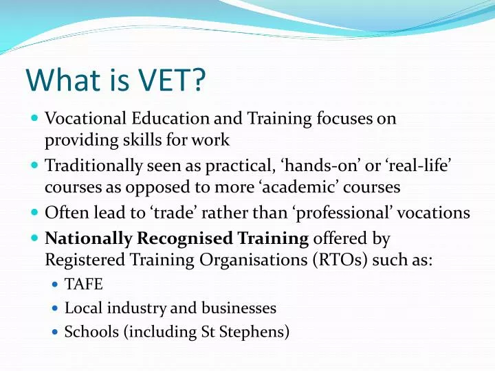 what is vet