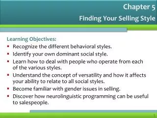 Finding Your Selling Style