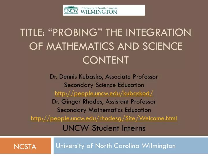 title probing the integration of mathematics and science content