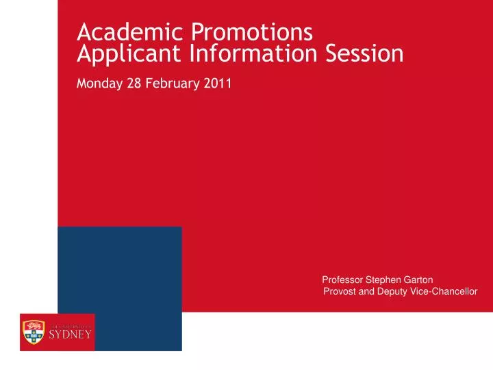 academic promotions applicant information session