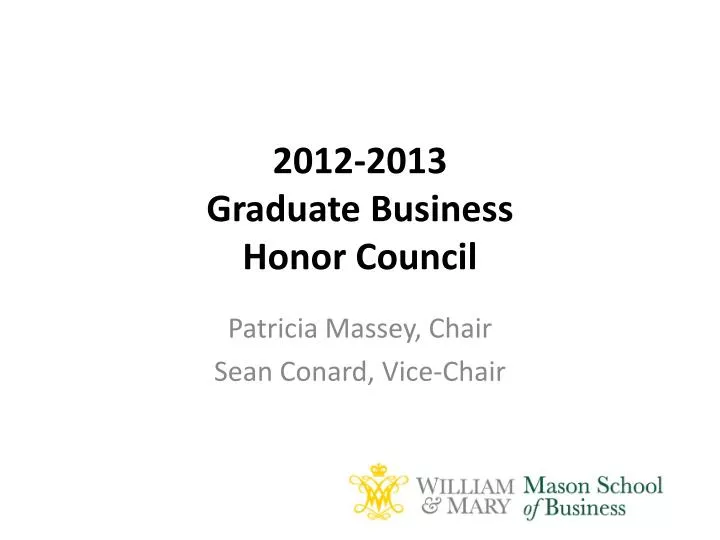 2012 2013 graduate business honor council