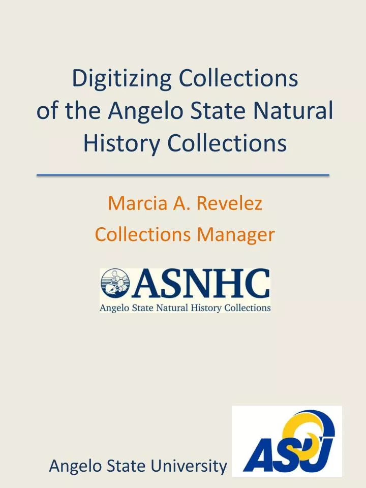 digitizing collections of the angelo state natural history collections