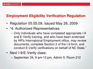 Employment Eligibility Verification Regulation