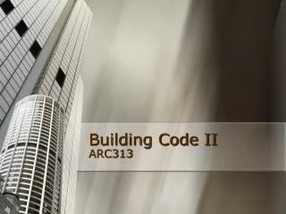 Building Code II