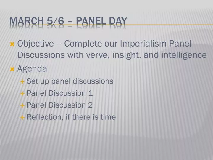 march 5 6 panel day