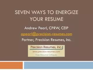 Seven Ways to Energize Your Resume