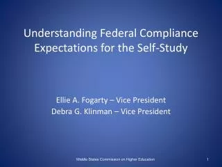 Understanding Federal Compliance Expectations for the Self-Study