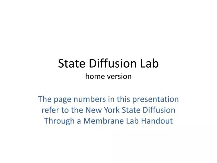 state diffusion lab home version