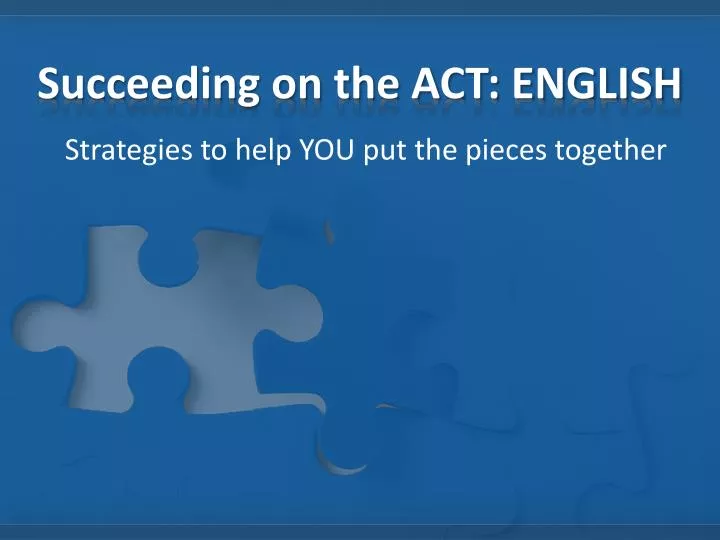 succeeding on the act english
