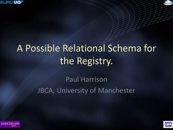 a possible relational schema for the registry