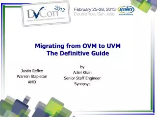 Migrating from OVM to UVM The Definitive Guide