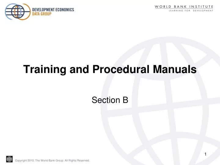 training and procedural manuals
