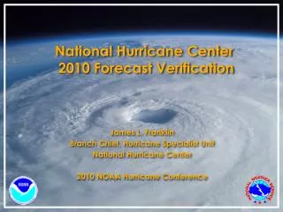 National Hurricane Center 2010 Forecast Verification