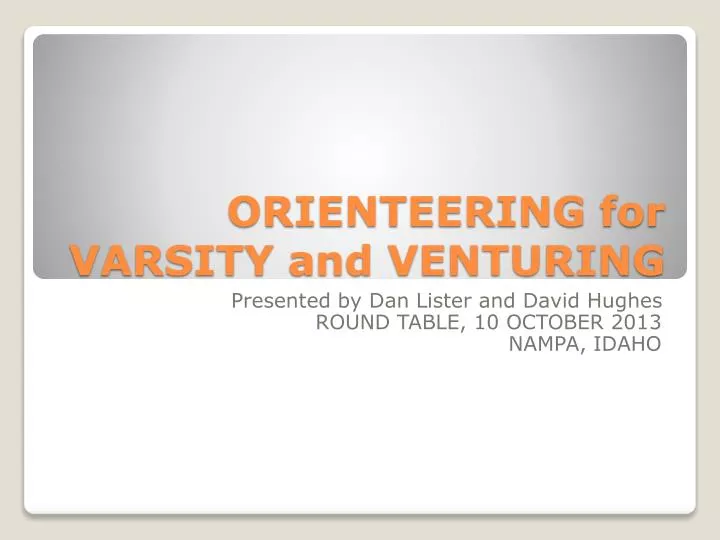 orienteering for varsity and venturing