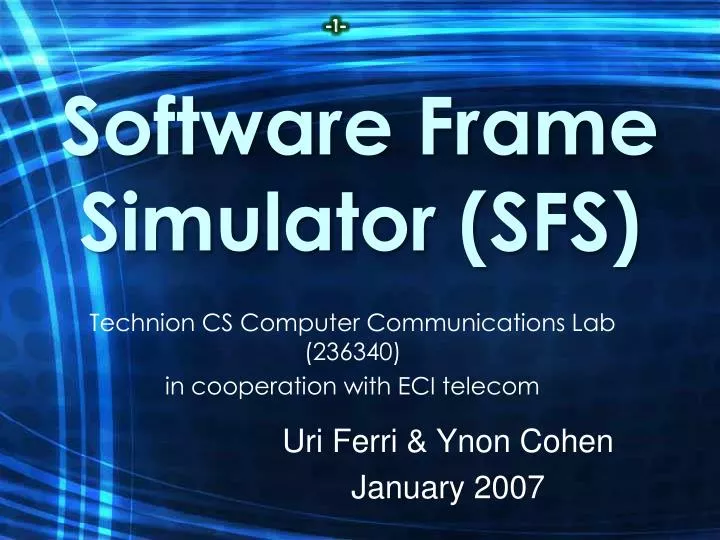 software frame simulator sfs