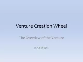 Venture Creation Wheel