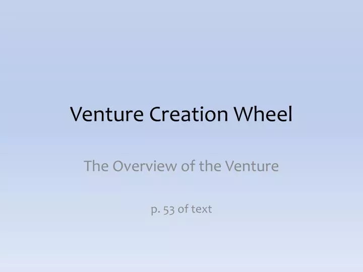 venture creation wheel