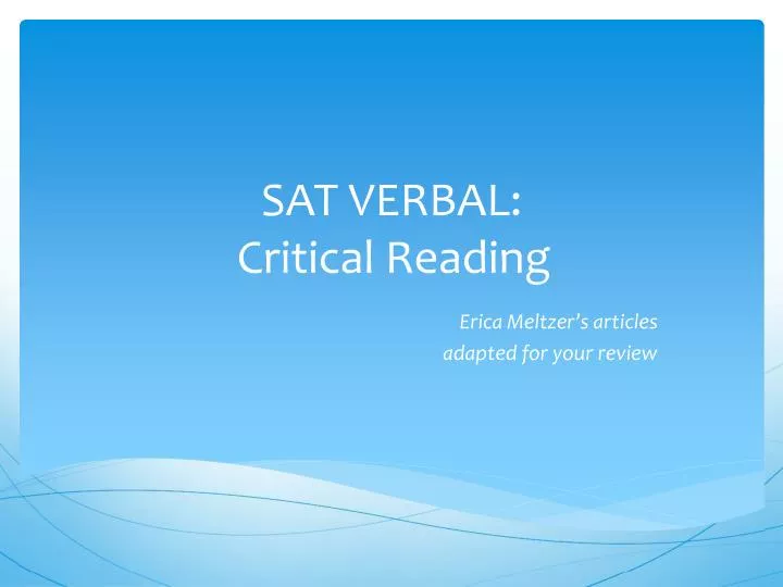 sat verbal critical reading