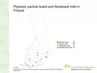 Plywood, particle board and fibreboard mills in Finland