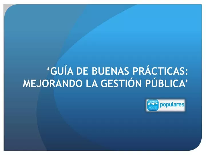 gu a de buenas pr cticas mejorando la gesti n p blica