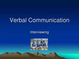 Verbal Communication