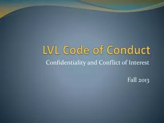 LVL Code of Conduct