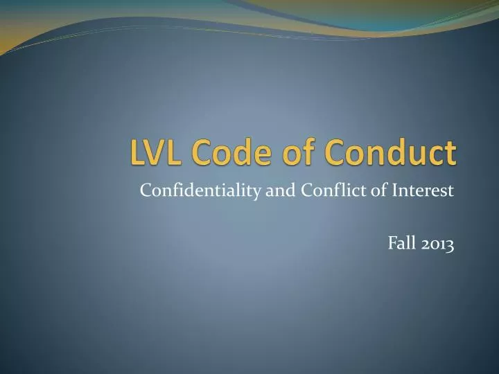 lvl code of conduct