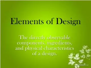 Elements of Design