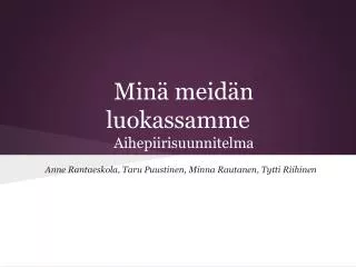 min meid n luokassamme aihepiirisuunnitelma