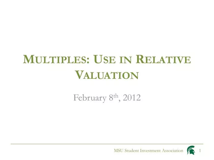 multiples use in relative valuation