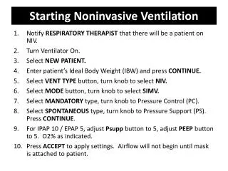 Starting Noninvasive Ventilation