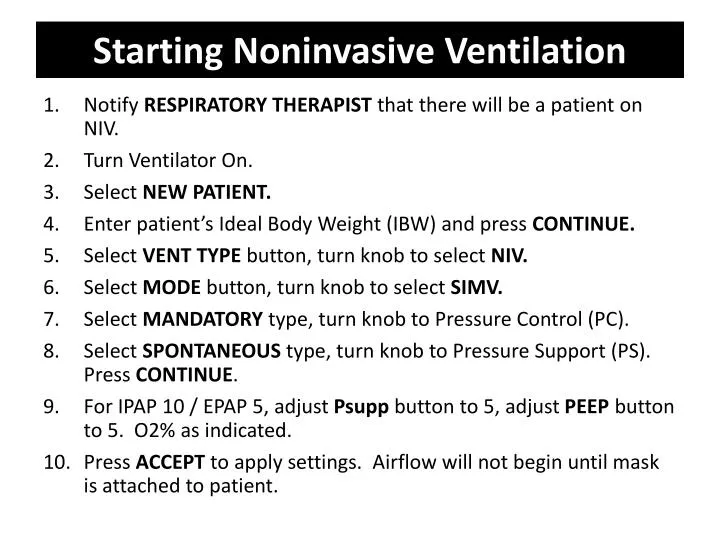 starting noninvasive ventilation