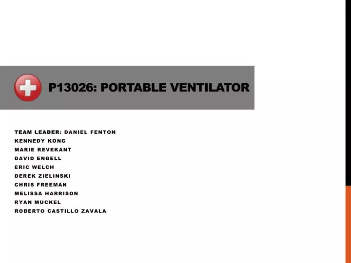 p13026 portable ventilator