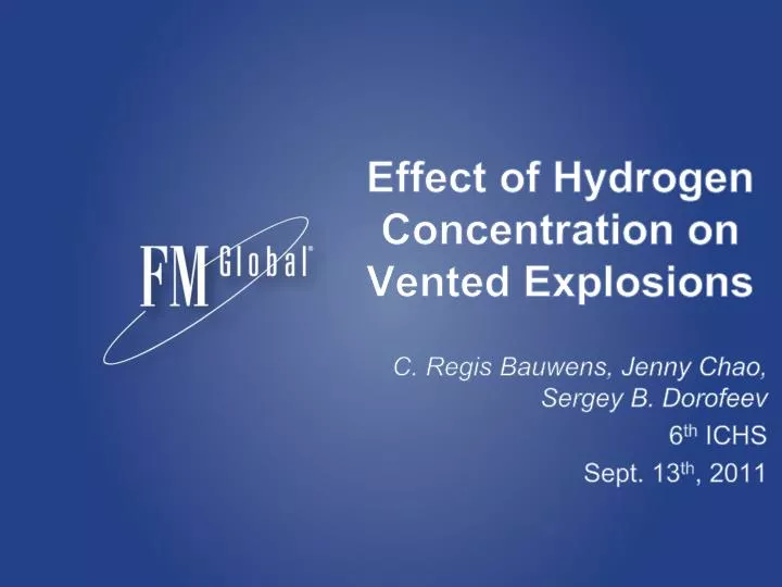effect of hydrogen concentration on vented explosions