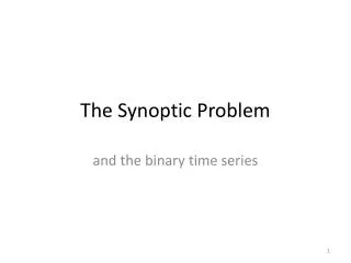 The Synoptic Problem