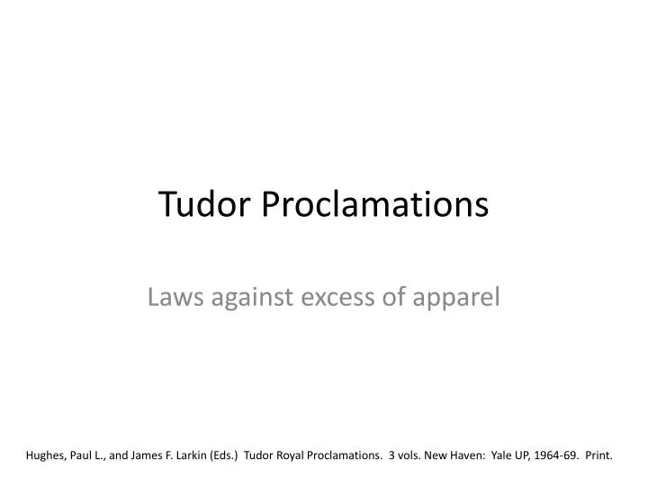 tudor proclamations