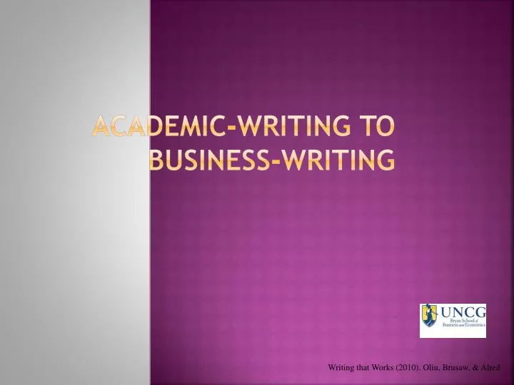 academic writing to business writing