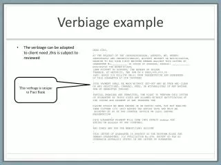 Verbiage example