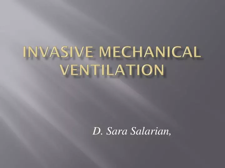 invasive mechanical ventilation