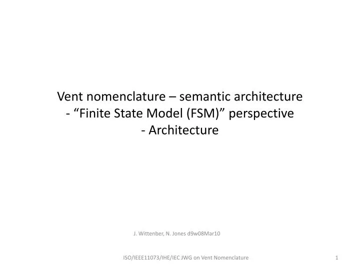 vent nomenclature semantic architecture finite state model fsm perspective architecture